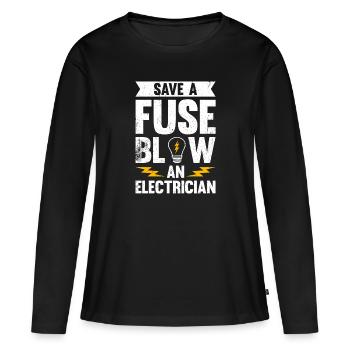 Électricien Dire Compagnon Électricien - T-shirt manches longues Premium bio Femme - noir - Devant - Julia (174cm)