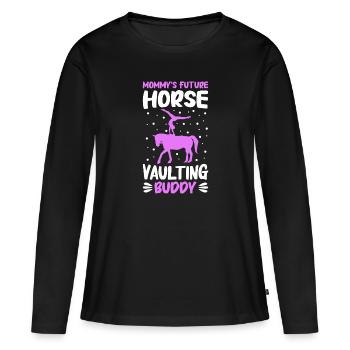 Voltige, Equitation, Dressage - T-shirt manches longues Premium bio Femme - noir - Devant - Julia (174cm)