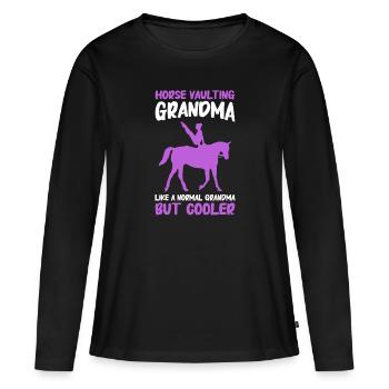 Voltige, Equitation, Dressage - T-shirt manches longues Premium bio Femme - noir - Devant - Julia (174cm)