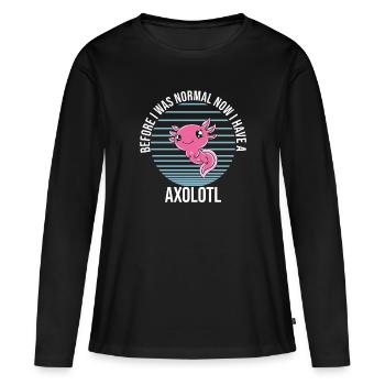 Lustiges Axolotl Süßes Axolotl - Frauen Premium Bio Langarmshirt - Schwarz - Vorne - Julia (174cm)