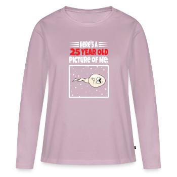 Sperme Voici une vieille photo de moi - T-shirt manches longues Premium bio Femme - rose poudré - Devant - Julia (174cm)