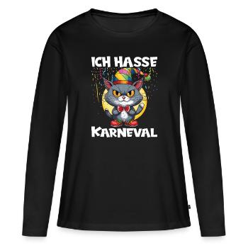 Costume de carnaval Carnaval Carnaval - T-shirt manches longues Premium bio Femme - noir - Devant - Julia (174cm)