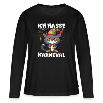 Costume de carnaval Carnaval Carnaval - T-shirt manches longues Premium bio Femme - noir - Devant - Julia (174cm)