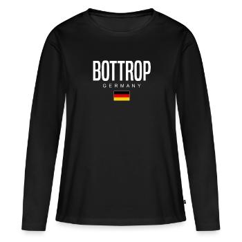 Bottrop - T-shirt manches longues Premium bio Femme - noir - Devant - Julia (174cm)