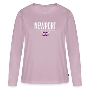 Newport, United Kingdom - Women's Premium Organic Long Sleeve Shirt - dusky pink - Front - Julia (174cm)