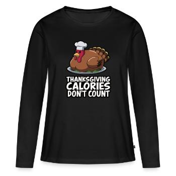 Dinde drôle de Thanksgiving - T-shirt manches longues Premium bio Femme - noir - Devant - Julia (174cm)