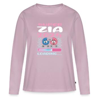 Zia 2024 Loading Tante 2024 - Frauen Premium Bio Langarmshirt - Altrosa - Vorne - Julia (174cm)