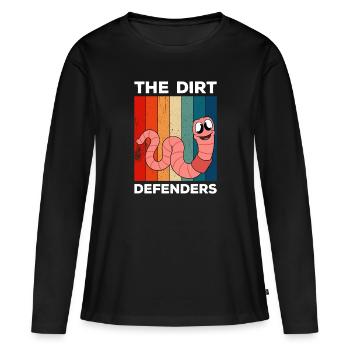 Mignon ver drôle vers de terre vers de terre - T-shirt manches longues Premium bio Femme - noir - Devant - Julia (174cm)