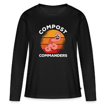 Mignon ver drôle vers de terre vers de terre - T-shirt manches longues Premium bio Femme - noir - Devant - Julia (174cm)