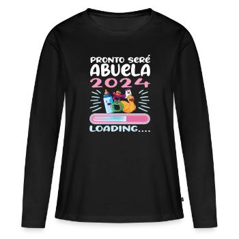 Grand-mère 2024 future grand-mère 2024 Chargement - T-shirt manches longues Premium bio Femme - noir - Devant - Julia (174cm)