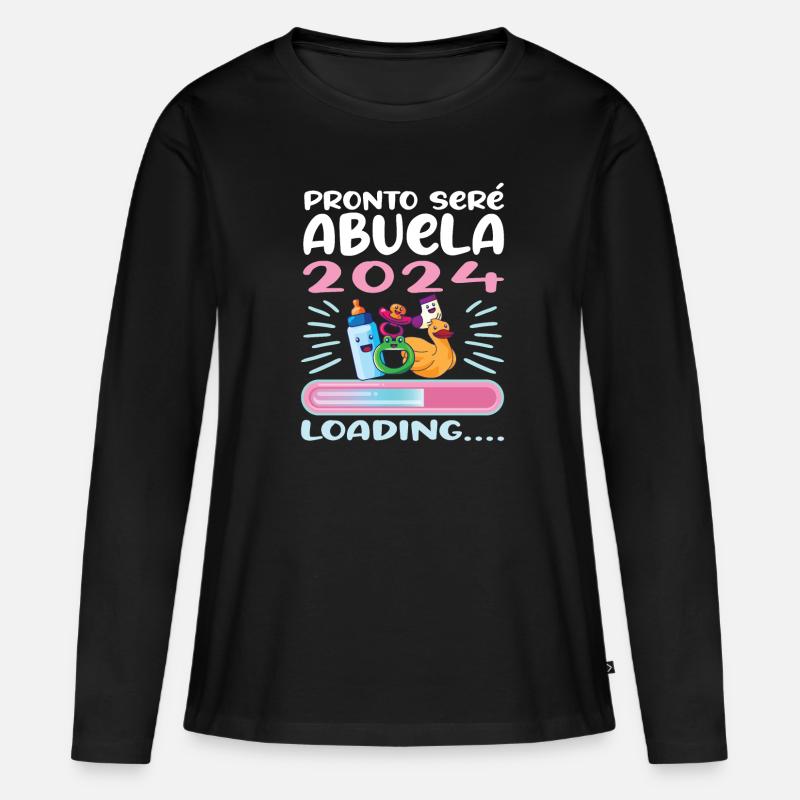 Oma 2024 werdende Oma 2024 Loading - Frauen Premium Bio Langarmshirt - Schwarz