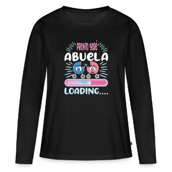 Grand-mère 2024 future grand-mère 2024 Chargement - T-shirt manches longues Premium bio Femme - noir - Devant - Julia (174cm)