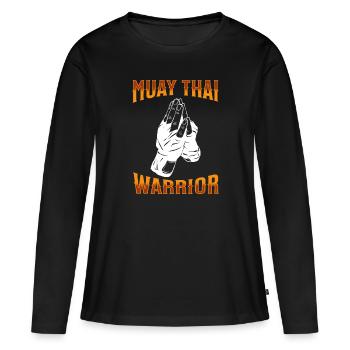 Muay Thai Boxing Muay Thai - Frauen Premium Bio Langarmshirt - Schwarz - Vorne - Julia (174cm)