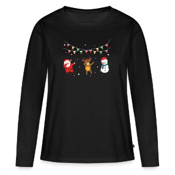 tupfen tupfen Vater Weihnachten Schneemann Kostüm Kind - Frauen Premium Bio Langarmshirt - Schwarz - Vorne - Julia (174cm)