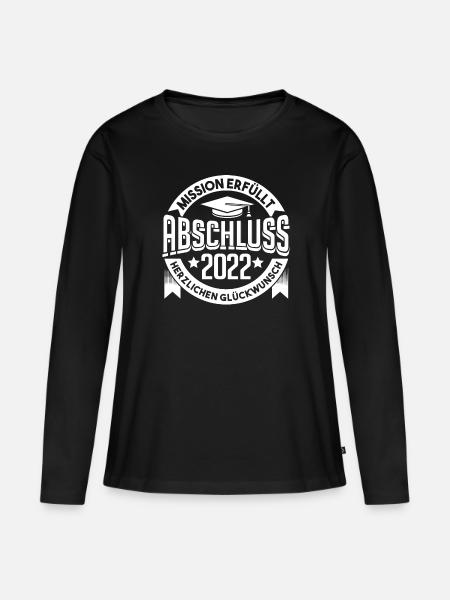 Schulabschluss Abschluss 2022 - Frauen Premium Bio Langarmshirt - Schwarz