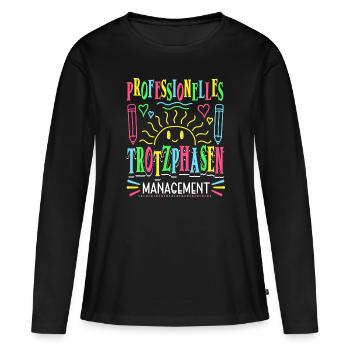 Erzieherin Lustig Kindergärtnerin - Frauen Premium Bio Langarmshirt - Schwarz - Vorne - Julia (174cm)