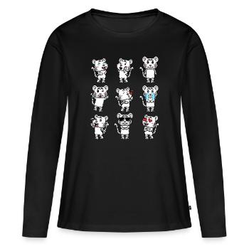 Tigre blanc Emoticon Tigre du Bengale - T-shirt manches longues Premium bio Femme - noir - Devant - Julia (174cm)