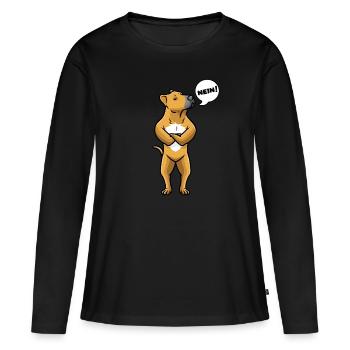 Tosa Chien de combat Chien Tosa Chien Têtu - T-shirt manches longues Premium bio Femme - noir - Devant - Julia (174cm)