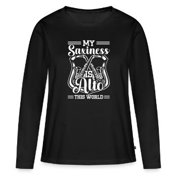 Saxophoniste Saxophoniste Saxophoniste - T-shirt manches longues Premium bio Femme - noir - Devant - Julia (174cm)