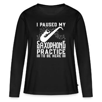 Saxophoniste Saxophoniste Saxophoniste - T-shirt manches longues Premium bio Femme - noir - Devant - Julia (174cm)