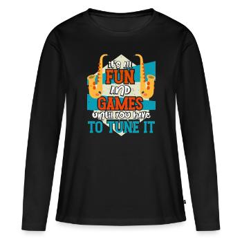 Saxophoniste Saxophoniste Saxophoniste - T-shirt manches longues Premium bio Femme - noir - Devant - Julia (174cm)