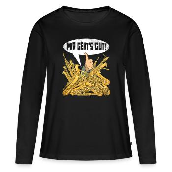 Saxophoniste Saxophoniste Saxophoniste - T-shirt manches longues Premium bio Femme - noir - Devant - Julia (174cm)