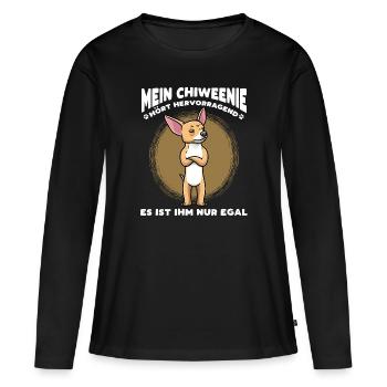Mein Chiweenie Hört Hervorragend Hund - Frauen Premium Bio Langarmshirt - Schwarz - Vorne - Julia (174cm)