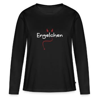 Engelchen Engel Kostüm Teufelchen oder Engelchen - Frauen Premium Bio Langarmshirt - Schwarz - Vorne - Julia (174cm)