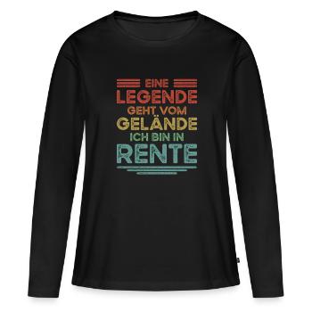 Verabschiedung Rente Renteneintritt Retro Rentner - Frauen Premium Bio Langarmshirt - Schwarz - Vorne - Julia (174cm)
