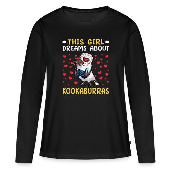 Laughing Hans Vogel Jägerliest - T-shirt manches longues Premium bio Femme - noir - Devant - Julia (174cm)