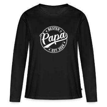 Bester Papa Est. 2024 Vater 2024 Papa seit 2024 - Frauen Premium Bio Langarmshirt - Schwarz - Vorne - Julia (174cm)