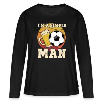 Beer Football I'm a Simple Man Football and Beer - Women's Premium Organic Long Sleeve Shirt - black - Front - Julia (174cm)