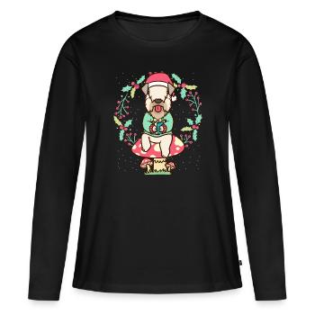 Irish Soft Coated Wheaten Terrier chien - T-shirt manches longues Premium bio Femme - noir - Devant - Julia (174cm)