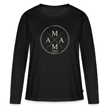 Mama Est 2025 Maman 2025 Niveau à Mama 2025 - T-shirt manches longues Premium bio Femme - noir - Devant - Julia (174cm)