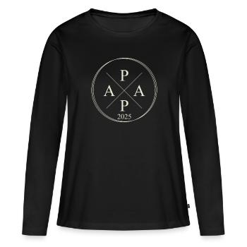 Papa Est 2025 Dad 2025 Level to Dad 2025 - Women's Premium Organic Long Sleeve Shirt - black - Front - Julia (174cm)