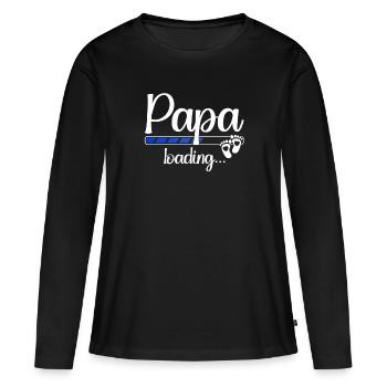 Papi Loading Schwangerschaft Bald Papa Loading - Frauen Premium Bio Langarmshirt - Schwarz - Vorne - Julia (174cm)