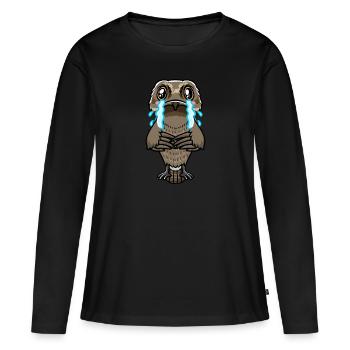 Daytime Sleeper Bird Kawaii Emoticon - Women's Premium Organic Long Sleeve Shirt - black - Front - Julia (174cm)