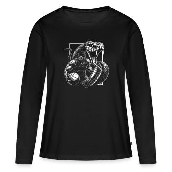 BLACK BASKETBALL MAMBA KOBE BEAN MENTALITY 2 - T-shirt manches longues Premium bio Femme - noir - Devant - Julia (174cm)