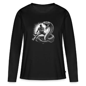 BLACK BASKETBALL MAMBA KOBE BEAN MENTALITY 7 - T-shirt manches longues Premium bio Femme - noir - Devant - Julia (174cm)