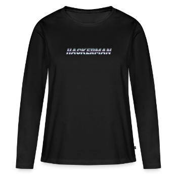 Hackerman Meme Piratage Drôle Hacker - T-shirt manches longues Premium bio Femme - noir - Devant - Julia (174cm)