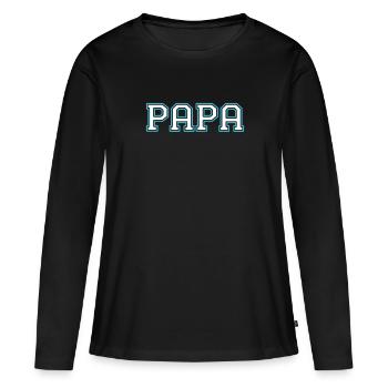 Papa fier Papa sportif - T-shirt manches longues Premium bio Femme - noir - Devant - Julia (174cm)