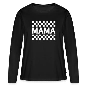 Pit Crew Mama Gokart Mama Rennsport Mama - Frauen Premium Bio Langarmshirt - Schwarz - Vorne - Julia (174cm)