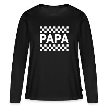 Pit Crew Papa Gokart Papa Rennsport Papa - Frauen Premium Bio Langarmshirt - Schwarz - Vorne - Julia (174cm)