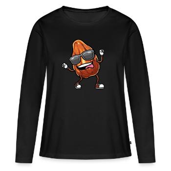 Dattes Fruit Dancing - T-shirt manches longues Premium bio Femme - noir - Devant - Julia (174cm)