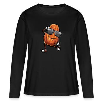 Dattes Fruit Dancing - T-shirt manches longues Premium bio Femme - noir - Devant - Julia (174cm)