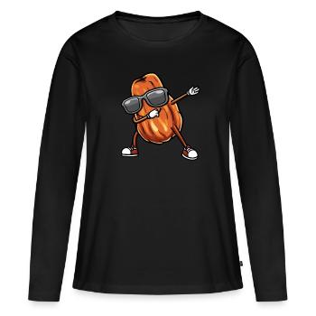 Datteln Frucht Tanzen - Frauen Premium Bio Langarmshirt - Schwarz - Vorne - Julia (174cm)