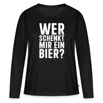 Festival de la bière de Majorque Qui me donne une bière - T-shirt manches longues Premium bio Femme - noir - Devant - Julia (174cm)
