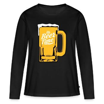 Conception de la bière - T-shirt manches longues Premium bio Femme - noir - Devant - Julia (174cm)