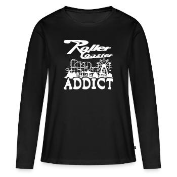 Roller Coaster Addict - Women's Premium Organic Long Sleeve Shirt - black - Front - Julia (174cm)