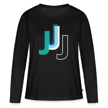 J - Frauen Premium Bio Langarmshirt - Schwarz - Vorne - Julia (174cm)